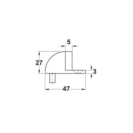 HAFELE Stoper Zemine Vidalı Parlak Pirinç 47x27 mm