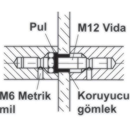 Hafele Çekme Kapı Kolu Bağlantı Elemanı Çift Taraflı 8-12mm