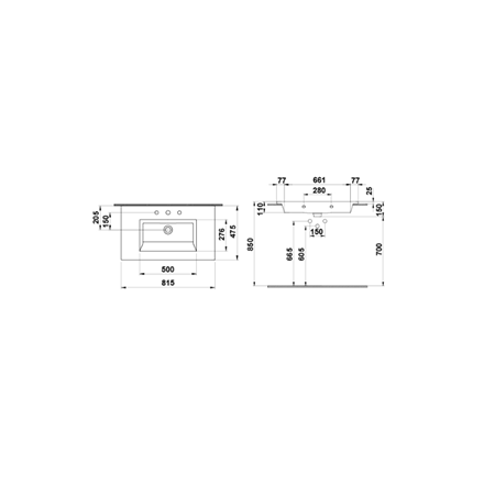 Hafele Tierra Banyo Lavabosu 80 815x475 mm Mat Vizon