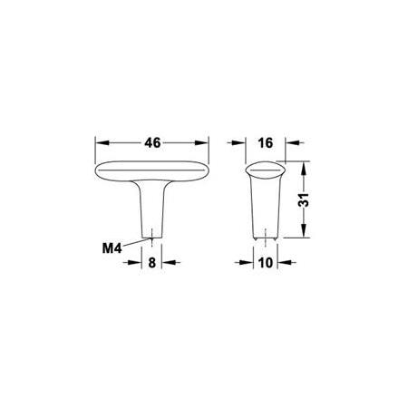 Hafele H2135 Düğme Kulp Nikel