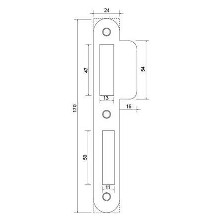 HAFELE Kilit Karşılığı Düz Siyah