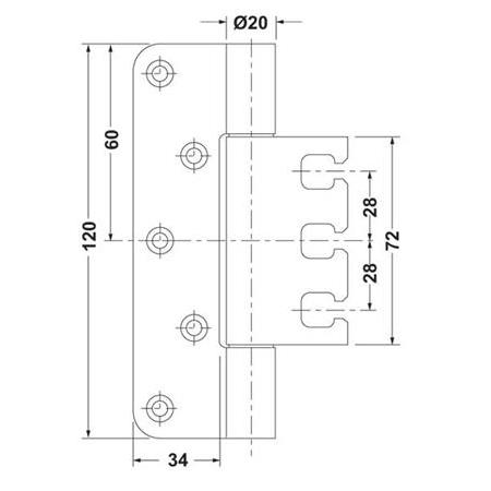 HAFELE Hsa D120 Düz Menteşe Paslanmaz Çelik Mat 120kg