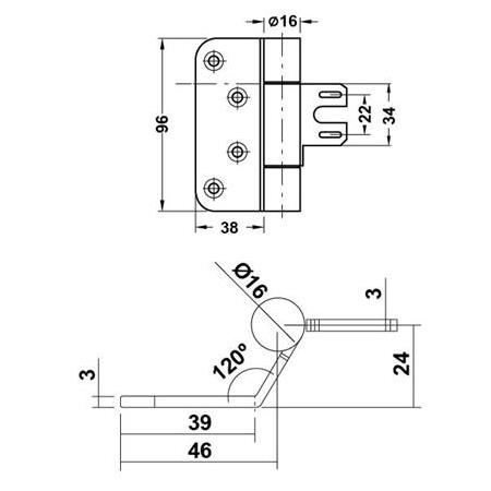 Hafele HSA Sac Kasa Menteşe Düz Paslanmaz Çelik Mat 70kg