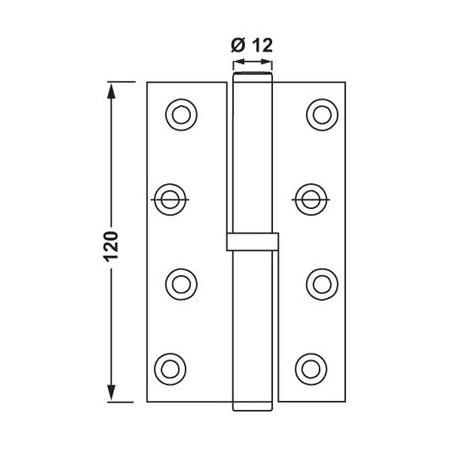 Hafele Yaprak Menteşe Binili Parlak Altın Çelik 120mm Sağ