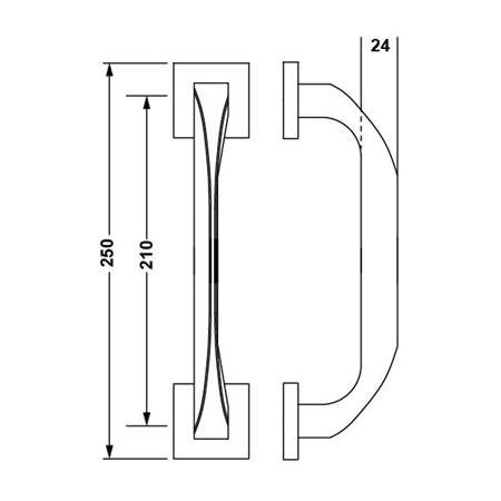 Hafele Leo Çekme Kapı Kolu Parlak Krom 260 mm