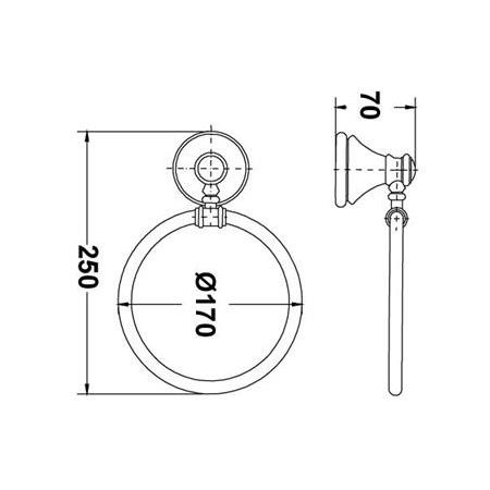 Hafele Calı Havluluk Halka Parlak Krom 170 Mm