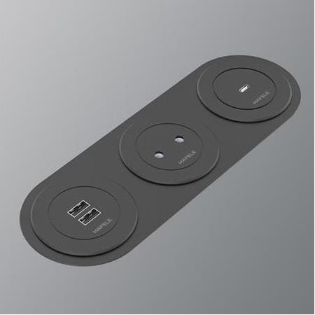 Hafele PORT Priz ve Şarj Seti 3'lü Antrasit