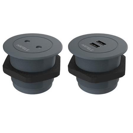 Hafele PORT Priz ve Şarj Seti 2'li Antrasit