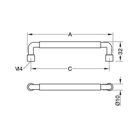 Hafele H2305 Mobilya Kulpu Mat Altın 192mm