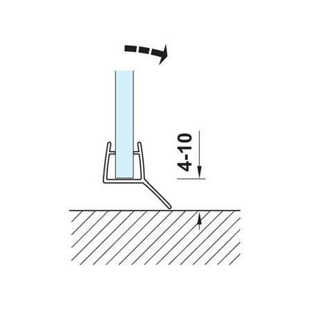 Hafele Duşakabin SDS02 Cam Kapı Fitili 135° Cam/Cam 10-12/2500 mm