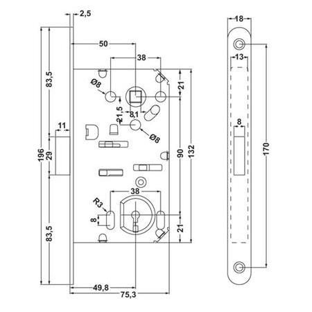 HAFELE Manyetik kilit CB parlak krom 50/18mm