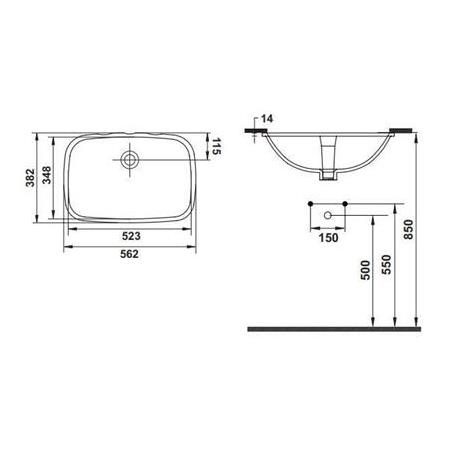 Hafele VENA Lavabo,mat siyah,562x382mm