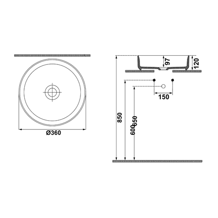 Hafele MILAGRO R Lavabo,parlak beyaz,360mm