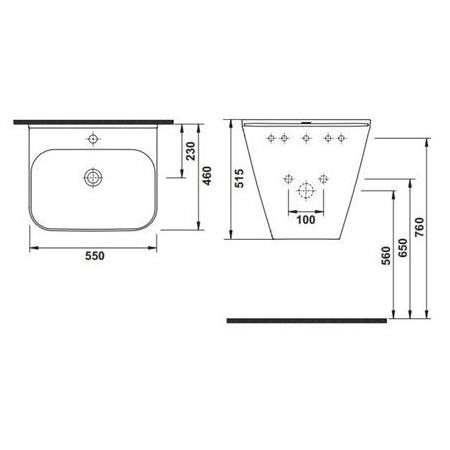 Hafele MONOLIT Lavabo,parlak beyaz,550x348mm