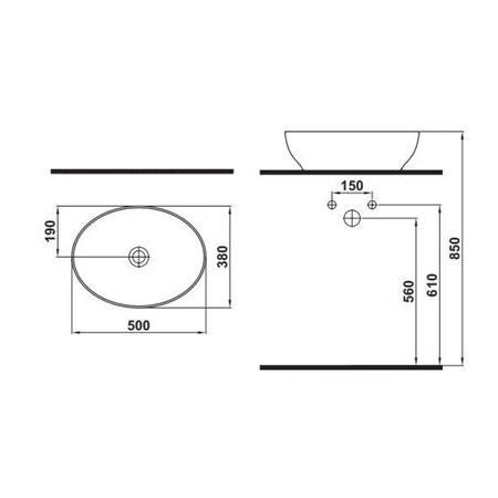 Hafele LOTUS O Lavabo,parlak beyaz,500x380mm