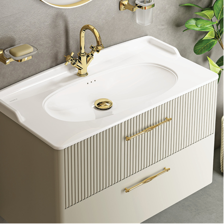 Hafele EMPRESS 90-1 Lavabo,parlak beyaz,900x465