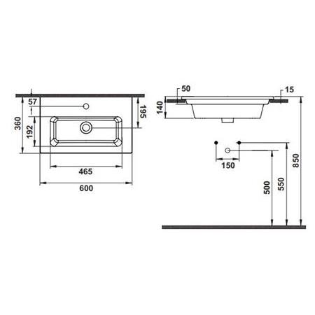 Hafele SIGMA 60 Lavabo,parlak beyaz,600x360mm