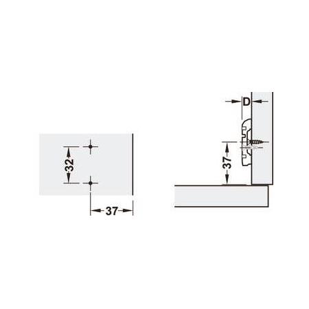 Hafele METALLA 110 H taban 4 delik klipsli 2mm