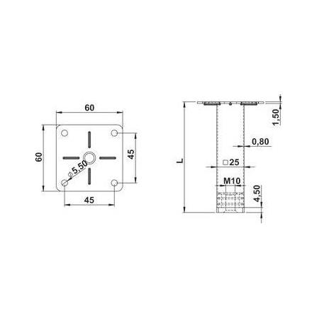 Hafele KUB 25 Mobilya ayağı gümüş gri 100mm