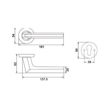Hafele Edge Kapı Kolu Seti WC Mat Siyah