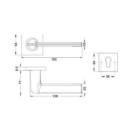Hafele Peak Kapı Kolu Seti WC Mat Siyah