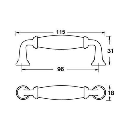Hafele Egeo Kulp Parlak Krom 96 mm