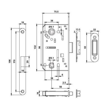 Hafele Manyetik Kilit Wc Siyah 50/18mm H50.06