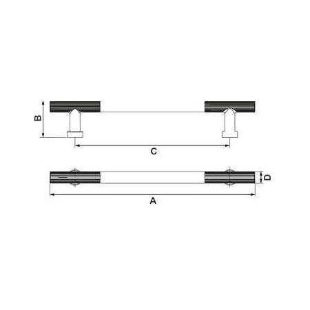 Hafele Trona Mobilya Kulpu Mat Siyah 320mm