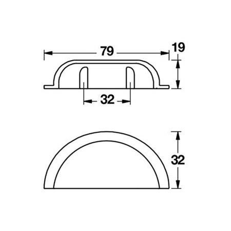 Hafele Lamont Kabuk Kulp Mat Siyah 32 mm