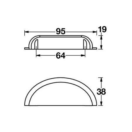 Hafele Lamont Kabuk Kulp Mat Siyah 64 mm