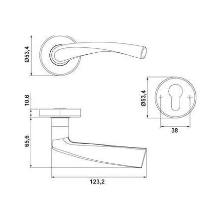 Hafele Piena Kapı Kolu Seti PC Mat Siyah
