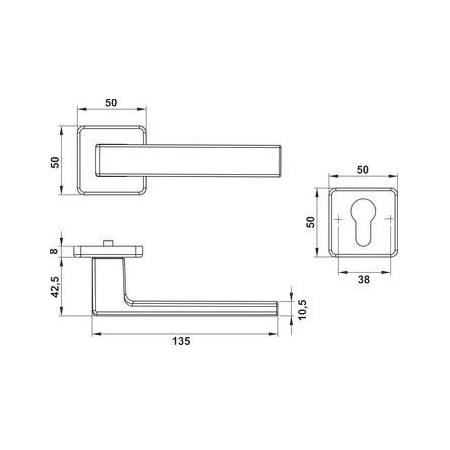 Hafele Calina Kapı Kolu Seti Oda Mat Nikel