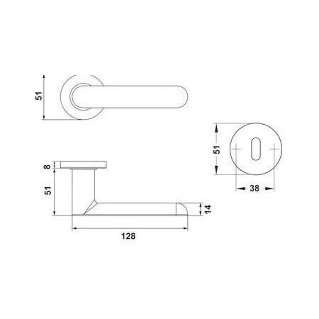 Hafele Smart Kapı Kolu Seti PC Mat Nikel