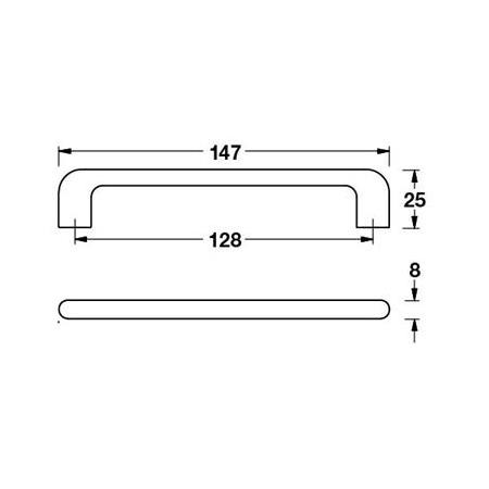 Hafele Molle Kulp Mat Beyaz 128 mm