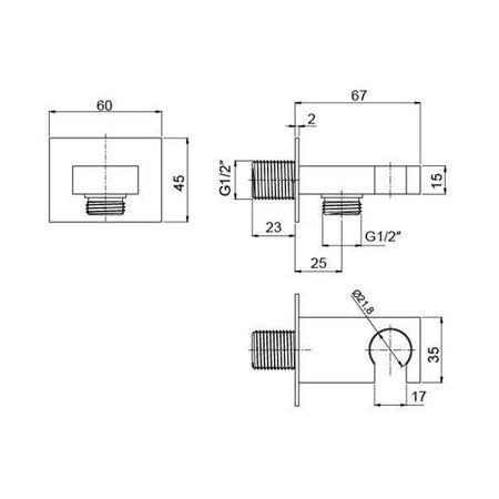 Hafele Raındrop Sq Duş Çıkış Dirseği Parlak Krom