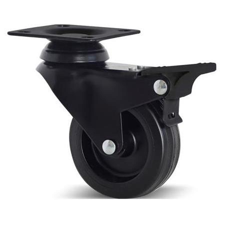 Hafele BLACKY Mobilya Tekerleği Frenli Siyah Ø75x104mm