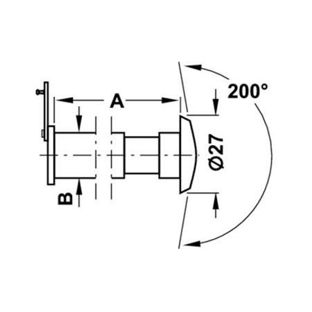 HAFELE Kapı Dürbünü F Mat Siyah 35-60 mm 200º