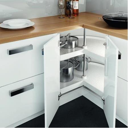 Hafele JET270º Köşe Kiler Mekanizması Seti Beyaz Çap 72cm