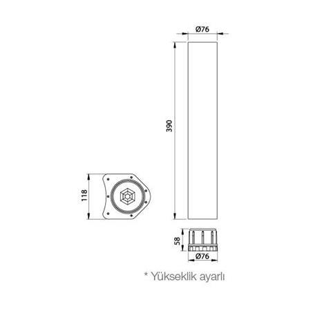 HAFELE GIA Sehpa ayağı ahşap p. krom 60x410mm