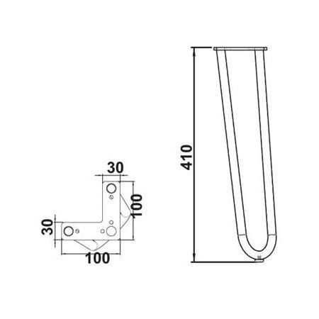 HAFELE NERI Sehpa ayağı, siyah 410mm