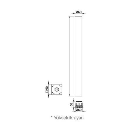 HAFELE OTTO Masa ayağı cam parlak krom 60x710mm