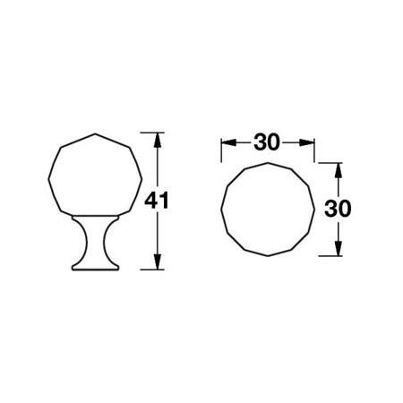 HAFELE MELİTZ JR Düğme kulp kristal-krom 30mm