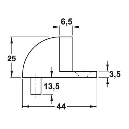 HAFELE Stoper Zemine Vidalı Paslanmaz Çelik Mat 44x25 mm