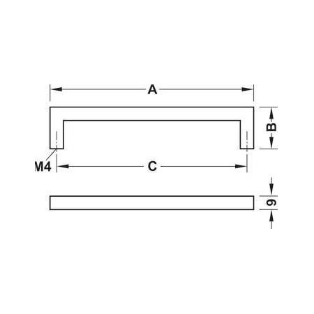 Hafele Strap Mobilya Kulpu Mat Siyah 320mm