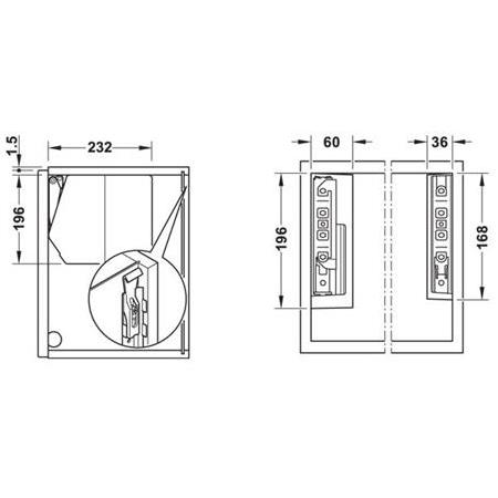 HAFELE FREE FLAP 1.7 E Makas seti C gri