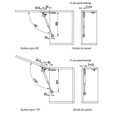 HAFELE NOTUS PLUS Gazlı piston, frenli,100N