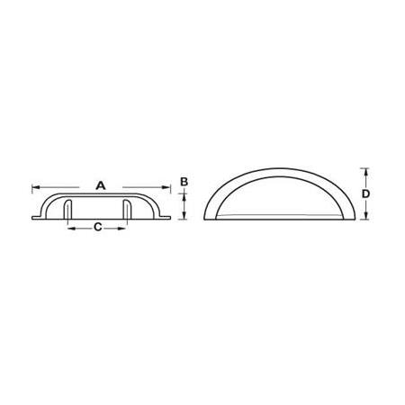 Hafele Gaın Mk Kabuk Kulp Parlak Rose 64 mm