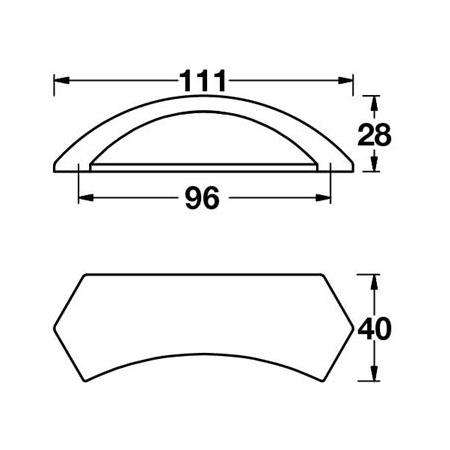 Hafele Nove Kabuk Kulp Mat Siyah 96 mm