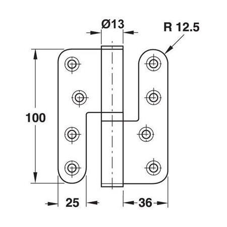 Hafele Yaprak Menteşe Çıkabilen Mat Siyah 100 mm Sağ