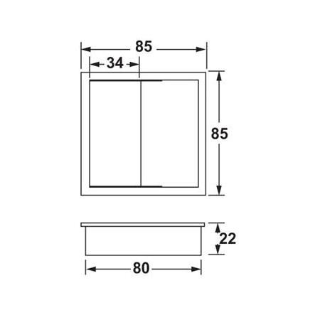HAFELE ACRO Kablo kapağı, pl., gri, 85x85mm